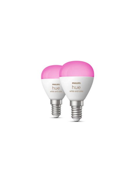 Pack 2 Bombilla esférica inteligente Philips Hue WCA Luster | LeonLeds