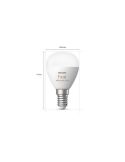 Pack 2 Bombilla esférica inteligente Philips Hue WCA Luster medidas producto
