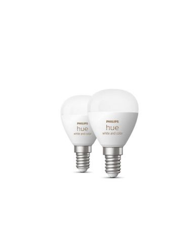 Pacote 2 lâmpada esférica inteligente Philips Hue WCA Luster desligada