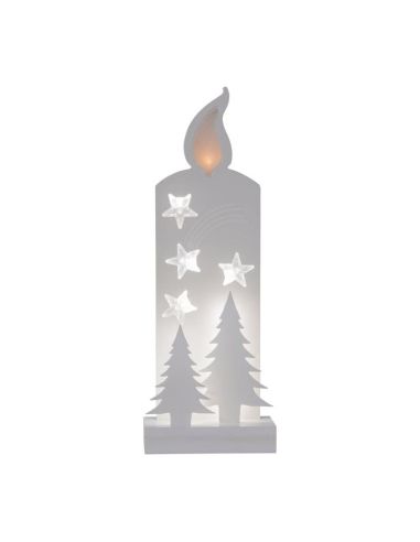 Bougie LED en bois avec sapins et étoiles de Noël GRANDY 130x80x360mm -  Eglo Iluminación