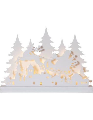 Decoración Navideña LED Bosque y Papa Nöel blanco GRANDY