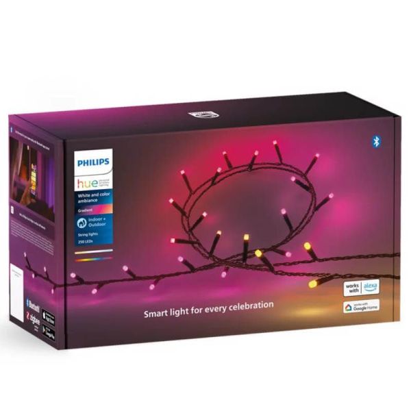 Guirnalda de luces 20 metros Philips Hue Festavia string lights 250 luces LED IP44/IP54 14W 8720169246621 | LeonLeds