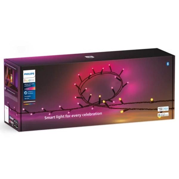 Guirnalda de luces 20 metros Philips Hue Festavia string lights 500 luces LED IP44/IP54 14W 8720169246867