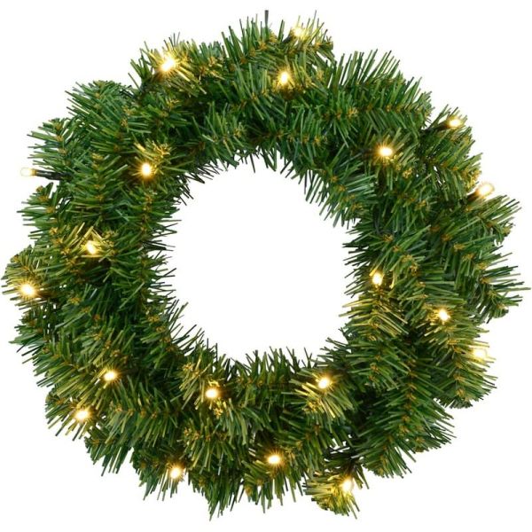 Corona de Navidad LED artificial de pino ALASKA Ø 38cm