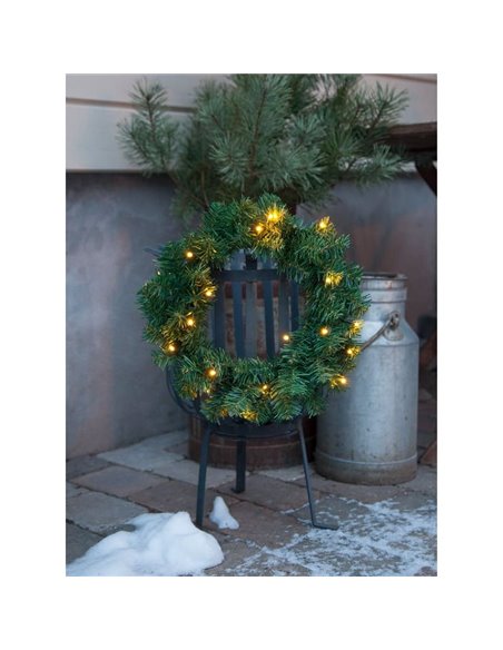 Corona de Navidad LED artificial de pino ALASKA Ø 38cm