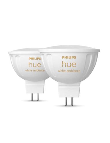 Pacote de 2 refletores LED Philips Hue White Ambiance 12V MR16 GU5.3 5W | LeonLeds