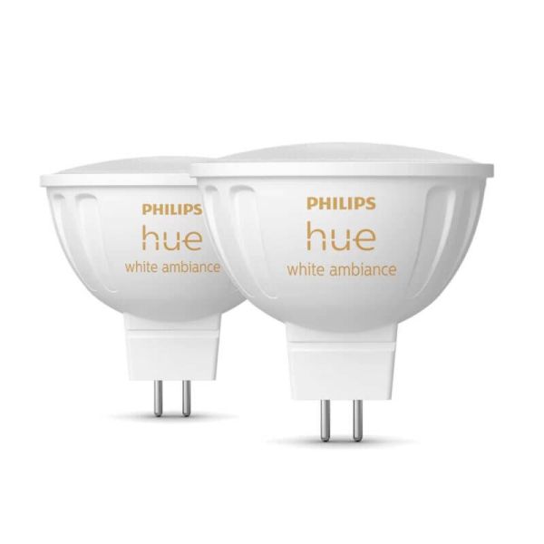 Pack 2 Focos LED Philips Hue White Ambiance 12V MR16 GU5.3 5W | LeonLeds
