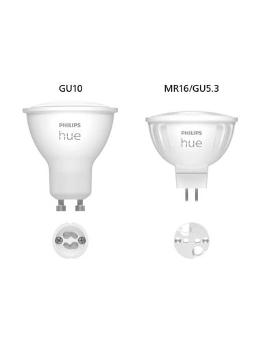 Pacote de 2 refletores LED Philips Hue White Ambiance 12V MR16 GU5.3 5W | LeonLeds