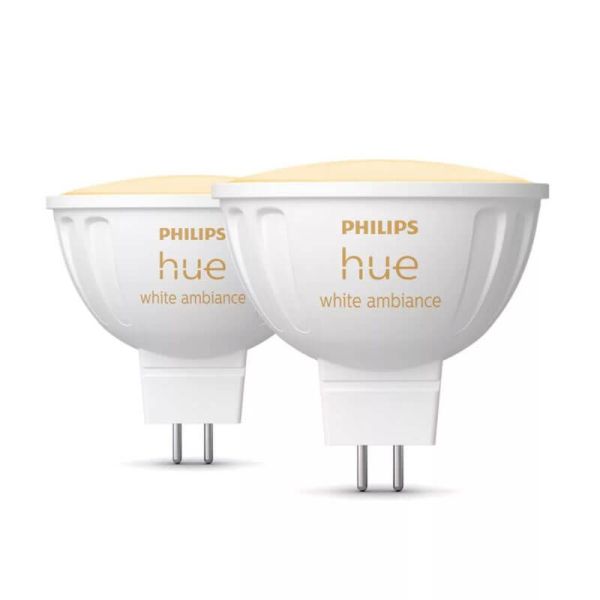 Pack 2 Focos LED Philips Hue White Ambiance 12V MR16 GU5.3 5W | LeonLeds