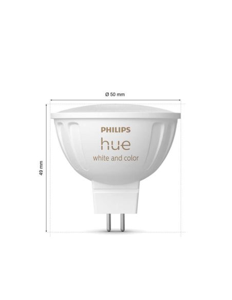 Pack 2 Focos LED Philips Hue Branco e Color Ambiance 12V MR16 GU5.3 5W |LeonLeds