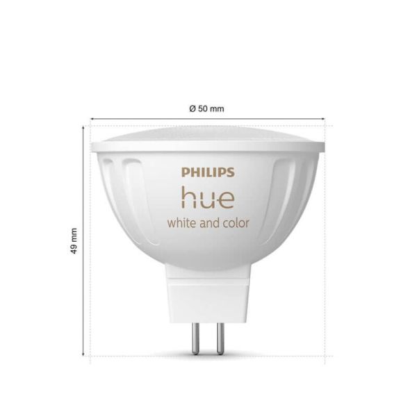 Pack 2 Focos LED Philips Hue White and Color Ambiance 12V MR16 GU5.3 5W |LeonLeds