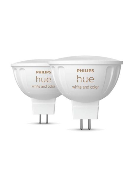 Pack 2 Focos LED Philips Hue Branco e Color Ambiance 12V MR16 GU5.3 5W |LeonLeds
