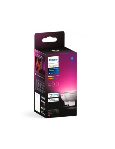 Pack 2 Focos LED Philips Hue White and Color Ambiance 12V MR16 GU5.3 5W |LeonLeds
