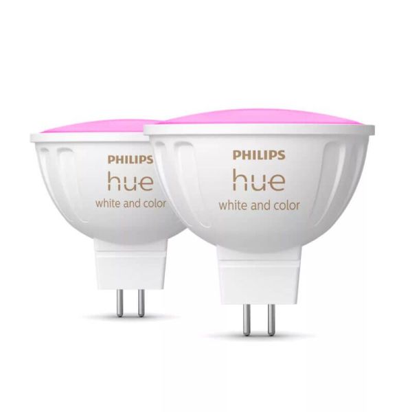 Pack 2 Focos LED Philips Hue White and Color Ambiance 12V MR16 GU5.3 5W |LeonLeds