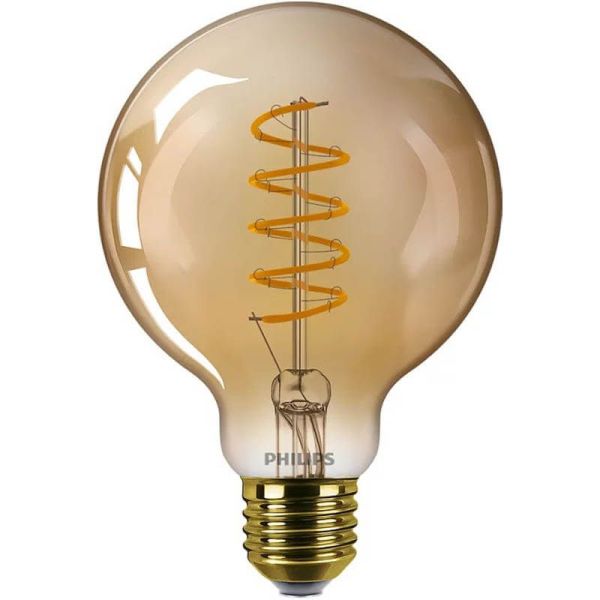 Ampoule LED Globe Vintage G93 Doré E27 4W - 25W 1 800K 250Lm Philips 8718699759698 | LéonLeds