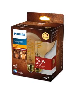 Bombilla LED globo dorada Vintage G93 Gold E27 4W - 25W 1.800K 250Lm Philips | LeonLeds