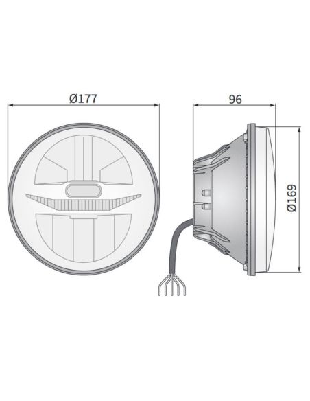 Faro delantero LED 7 Pulgadas Homologado con Luz de Posición, Carretera, Cruce y DRL Diurna E20 17,5 Ref. Ø178 | LeonLeds