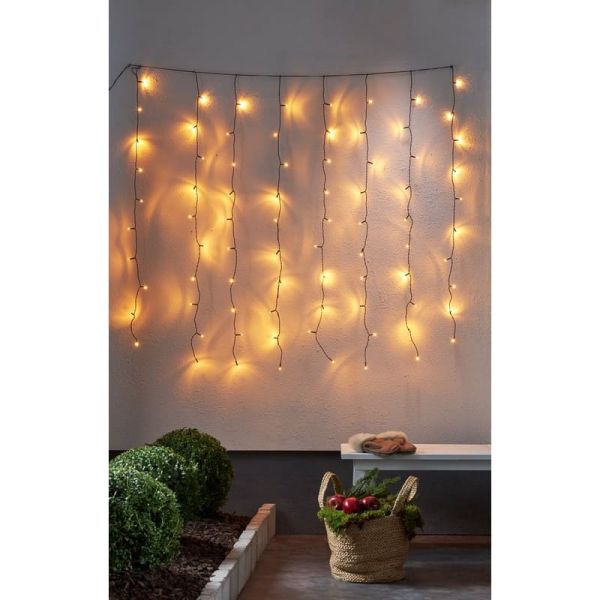 Rideau lumineux LED pour intérieur ou extérieur GOLDEN WARM WHITE 1300x5mm