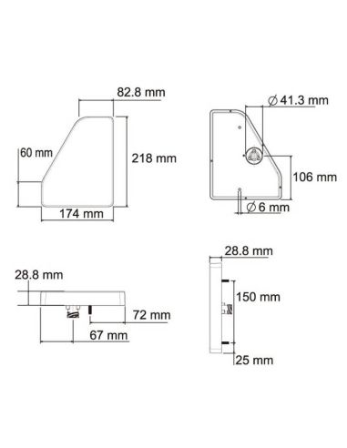 Hochwertige LED-Rückleuchte mit Dreieck- und 5-Pin-Stecker, 12 V/24 V, rechteckige Form, Lucidity | LeonLeds