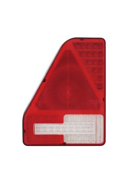 Lanterna traseira LED alta com triângulo e conector de 5 pinos 12V 24V formato retangular Lucidez | LeonLeds