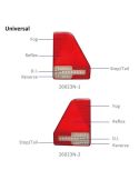 Hochwertige LED-Rückleuchte mit Dreieck- und 5-Pin-Stecker, 12 V/24 V, rechteckige Form, Lucidity | LeonLeds