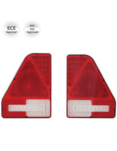 Feu arrière LED haut avec triangle et connecteur 5 broches 12 V 24 V Lucidité de forme rectangulaire | LéonLeds