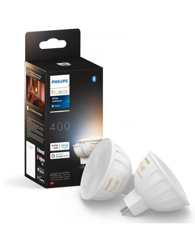 Pack 2 Focos LED inteligentes Philips Hue White Ambiance 12V MR16 GU5.3 5W Philips | LeonLeds