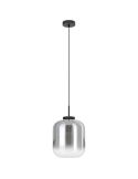 Lámpara de techo con pantalla de Vidrio Vaporizado efecto Espejo y carcasa negra mate Bulciago 1XE27 Eglo 39673 | LeonLeds