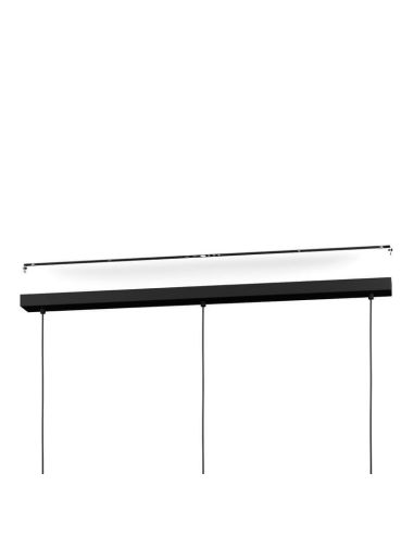Lámpara de techo con 3 pantallas de Vidrio Vaporizado efecto Espejo y carcasa negra mate Bulciago 3XE27 390104 | LeonLeds
