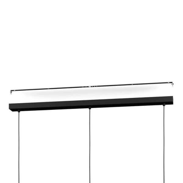 Lámpara de techo con 3 pantallas de Vidrio Vaporizado efecto Espejo y carcasa negra mate Bulciago 3XE27 390104 | LeonLeds