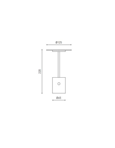 Lámpara LED de mesa portátil YORU recargable, colores - 2700K, 400Lm, 2.6W ambiente, interior y exterior_medidas
