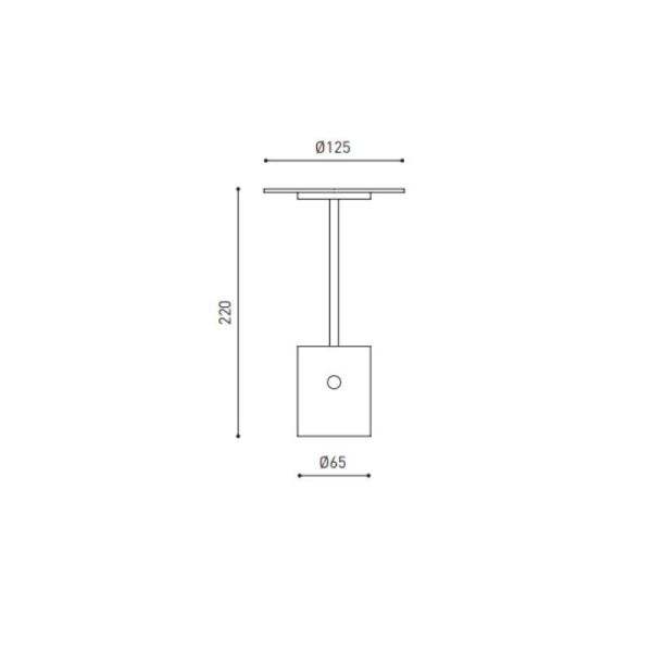 Lámpara LED de mesa portátil YORU recargable, colores - 2700K, 400Lm, 2.6W ambiente, interior y exterior_medidas