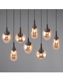 Lámpara de techo rectangular con 8 Pantallas de vidrio Ámbar Colección Lumina 317000813 Trio Lighting | LeonLeds