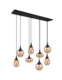 Lámpara de techo rectangular con 8 Pantallas de vidrio Ámbar Colección Lumina 317000813 Trio Lighting | LeonLeds