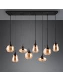 Lámpara de techo rectangular con 8 Pantallas de vidrio Ámbar Colección Lumina 317000813 Trio Lighting | LeonLeds