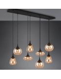 Lámpara de techo rectangular con 8 Pantallas de vidrio Ámbar Colección Lumina 317000813 Trio Lighting | LeonLeds
