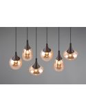 Lámpara Colgante con pantallas de vidrio Ámbar 6 luces Lumina 40W 317000613 | LeonLeds