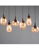Suspension avec abat-jour en verre Ambré 6 lumières Lumina 40W 317000613 | LéonLeds