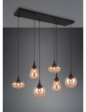 Lámpara Colgante con pantallas de vidrio Ámbar 6 luces Lumina 40W 317000613 | LeonLeds