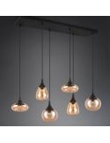 Lámpara Colgante con pantallas de vidrio Ámbar 6 luces Lumina 40W 317000613 | LeonLeds