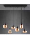 Suspension avec abat-jour en verre Ambré 6 lumières Lumina 40W 317000613 | LéonLeds