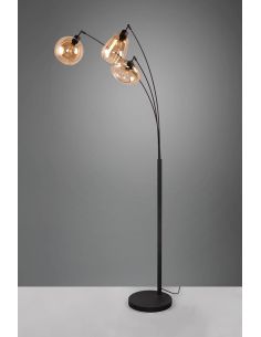 Lámpara de Pie con 3 Pantallas de vidrio Ámbar Colección Lumina 3XE14 417000313 | LeonLeds 2