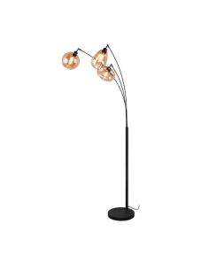 Lámpara de Pie con 3 Pantallas de vidrio Ámbar Colección Lumina 3XE14 417000313 | LeonLeds