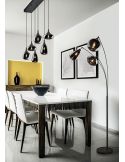 Lámpara de Pie con 3 Pantallas de vidrio Ahumado Colección Lumina 3XE14 | LeonLeds