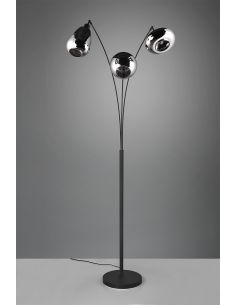Lámpara de Pie con 3 Pantallas de vidrio Ahumado Colección Lumina 3XE14 | LeonLeds 2