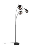 Lámpara de Pie con 3 Pantallas de vidrio Ahumado Colección Lumina 3XE14 | LeonLeds