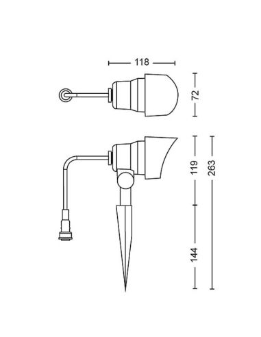 Pack de mesures 3 unités. Spot extérieur à LED LV Spot Garden Link avec câble et prise 8719514477353 | LéonLeds
