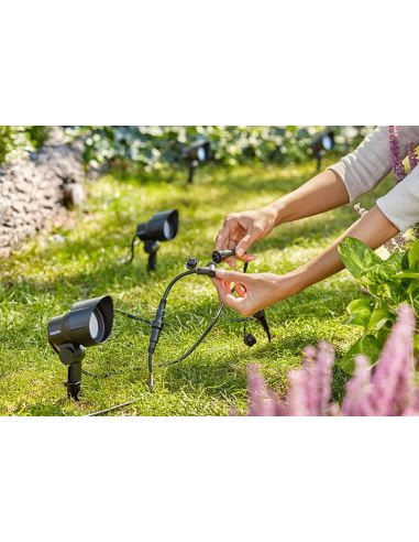 Pacote 3 Unidades. Refletor LED para estaca externa LV Spot Garden Link com cabo e plugue 8719514477353 | LeonLeds