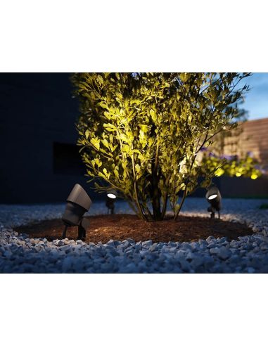 Pack 3 Unds. Foco de estaca LED para exterior LV Spot Garden Link con cable y enchufe 8719514477353 | LeonLeds