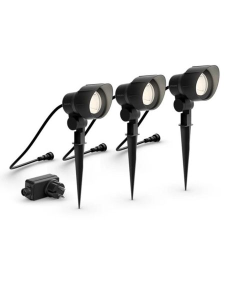 Pacote 3 Unidades. Refletor LED para estaca externa LV Spot Garden Link com cabo e plugue 8719514477353 | LeonLeds